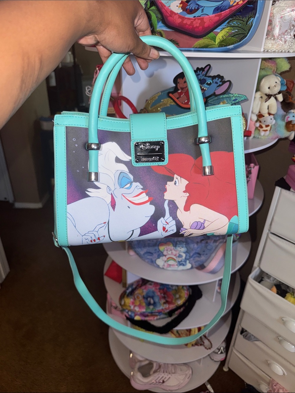 Loungefly Mint Ariel & Ursula Illustrated Convertible Satchel